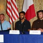Spencer Stone, Anthony Sadler, and Alek Skarlatos described the attack at a news conference in Paris.