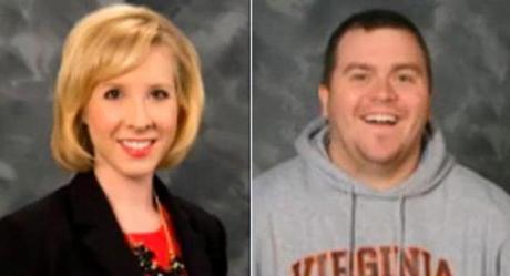 This screenshot from WDBJ-TV7, in Roanoke, Va., shows reporter Alison Parker and photographer Adam Ward.
