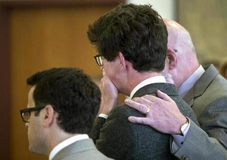 Owen Labrie closed his eyes as his verdict was read at Merrimack County Superior Court on Friday.
