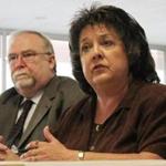 In this 2011 file photo, New Mexico Secretary of State Dianna Duran, right, talked about her office?s efforts to ensure the accuracy of the state?s voter registration rolls. 