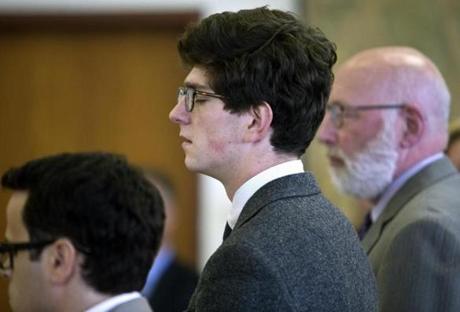 Owen Labrie, who closed his eyes as the verdict was read Friday in the Merrimack County Superior Court, is scheduled to be sentenced on Oct. 29.
