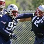 Malcom Brown (92) along with Dominique Easley, Sealver Siliga, and Alan Branch rotated to good effect vs. the Panthers. 
