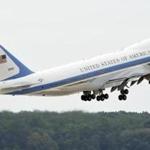 Air Force One took off from Andrews Air Force Base on Monday.