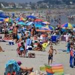 Nantasket Beach in Hull was one place to beat the heat last month.