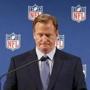FILE - In this Sept. 19, 2014, file photo, NFL Commissioner Roger Goodell pauses as he speaks during a news conference in New York. A federal judge deflated 