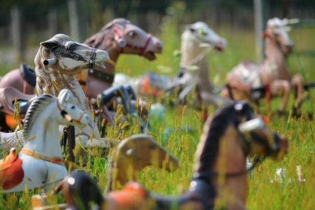 Who is arranging these rocking horses? Who is adding them to the herd? It?s a mystery just off the road in Lincoln.
