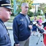 Commander Rick Flynn (left) and Police Chief Frederick Ryan told of a death possibly linked to cyanide use in Arlington.