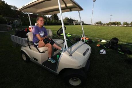 Lindsey O?Neil will only be able to watch the Holy Cross women?s soccer team in action after suffering a knee injury Aug. 21.

