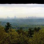 A view of Boston from Eliot Tower, which is located on the Blue Hills Reservation.