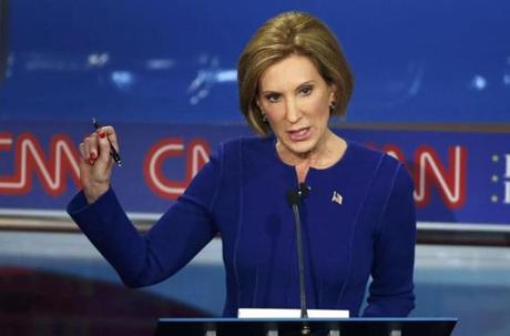 Former Hewlett Packard CEO Carly Fiorina showed an eagerness to mix it up with the 10 men at Wednesday night?s Republican presidential debate.

