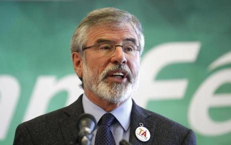 Gerry Adams spoke to party members and members of the media during the launch of the party's General Election manifesto.
