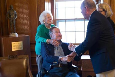 George H.W. Bush and Barbara Bush visited Phillips Academy Andover.
