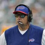 Buffalo Bills head coach Rex Ryan watches the game from the sidelines during the second half of an NFL football game against the Miami Dolphins, Sunday, Sept. 27, 2015 in Miami Gardens, Fla. (AP Photo/Lynne Sladky)