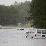 Vehicles were stranded on US 17 near Georgetown, S.C., on Sunday.