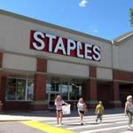 A family left the Staples store in Broomfield, Colorado as the back-to-school shopping season began.