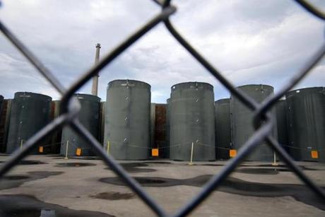Dry cask storage was used to store spent fuel at the Entergy Vermont Yankee nuclear power plant.
