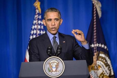 President Obama spoke during a press conference in Paris on Tuesday.
