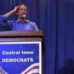 Martin O'Malley spoke at the Central Iowa Democrats fall barbecue last month.