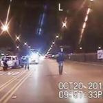 A stillframe from the video of the shooting of Laquan McDonald.