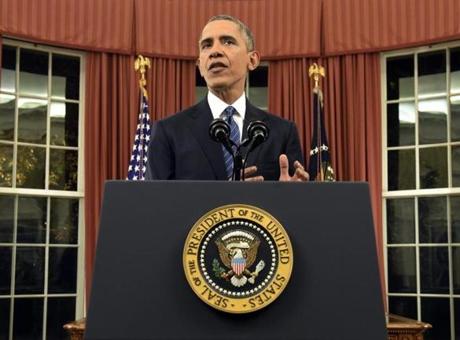 President Obama addressed the nation Sunday night from the Oval Office. 
