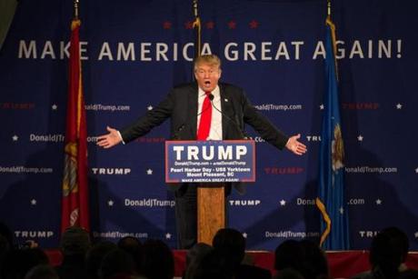 Donald Trump spoke in Mt. Pleasant, S.C., on Monday night.

