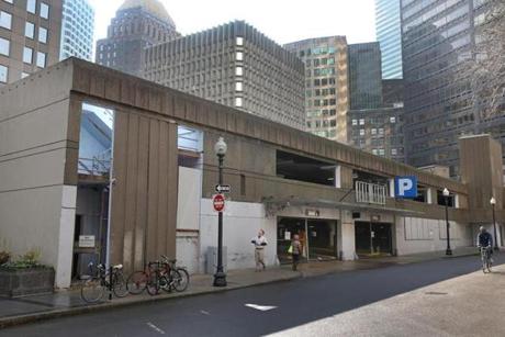 The closed Winthrop Street garage on Devonshire Street, as seen earlier this year. 
