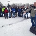 A DartDrones instructor leads a class in drone safety. 