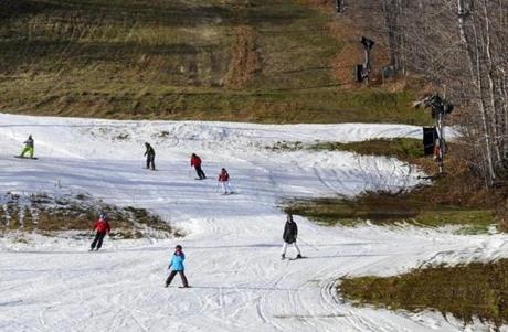 The snow base on Thursday at Mount Snow Resort in Vermont was little changed from what it was in late November: minimal.
