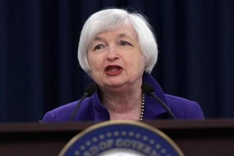 WASHINGTON, DC - DECEMBER 16: Federal Reserve Bank Chair Janet Yellen holds a news conference where she announced that the Fed will raise its benchmark interest rate for the first time since 2008 at the bank's Wilson Conference Center December 16, 2015 in Washington, DC. With unemployment at 5-percent and the economy showing signs of strength, the Fed raised the interest rate a quarter of a percentage point and many experts believe the interest rate on short-term loans could go as high as one percent by the end of 2016. (Photo by Chip Somodevilla/Getty Images)
