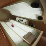 An open tanning bed in Sacramento, Calif.