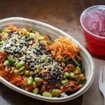 The Seoul Bowl with elderberry kombucha at Whole Heart Provisions.