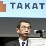 Takata chief executive officer Shigehisa Takada spoke about the air bag recalls last month in Tokyo.