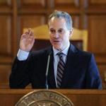 New York State Attorney Eric Schneiderman spoke during a Law Day event at the Court of Appeals in Albany, N.Y.