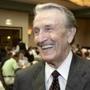 FILE - In this Friday, Aug. 25, 2006, file photo, former U.S. Sen. Dale Bumpers, D-Ark., laughs after an interview before addressing an Energy and Value-Added Products from Biomass workshop in Little Rock, Ark. Bumpers, a former Arkansas governor and U.S. senator who earned the nickname 