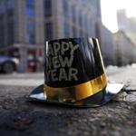 A hat from the previous night's celebration lays on Boylston Street on New Years Day. 