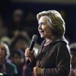 Democratic presidential candidate Hillary Clinton addressed an audience Sunday during a campaign event in Derry, N.H. 