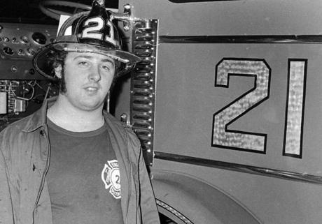 Michael Mullane, the firefighter's union stalwart, is seen in a 1971 photo in Dorchester. 
