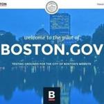 The screen that greets visitors to Boston?s beta website.