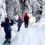 The Big White resort has lots of family-friendly trails for skiing and showshoeing.