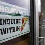 A help wanted sign hung in the window of Lando?s restaurant in Acton, Massachusetts, last October.
