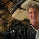 Peter Mayhew as Chewbacca and Harrison Ford as Han Solo in ?Star Wars: The Force Awakens.? 