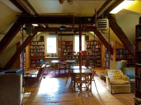 When first entering the Bookmill, you are greeted by its expansive nonfiction area.
