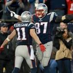 Julian Edelman and Rob Gronkowski ? back together again ? celebrated Gronkowski?s touchdown in the first quarter. 