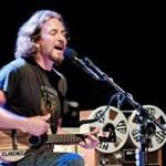 Eddie Vedder, lead singer of Pearl Jam, performing in Amsterdam.