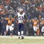 New England Patriots middle linebacker Jerod Mayo (51) walks to the sidelines after a Denver Broncos touchdown during the second half of an NFL football game, Sunday, Nov. 29, 2015, in Denver. (AP Photo/Joe Mahoney) 