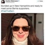 Actress Heather Matarazzo, in New Hampshire on Wednesday, tweeted her supports for Bernie Sanders.