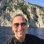 Nick Varano on a boat off the Amalfi Coast.