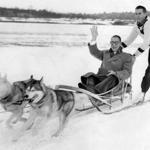 A dapper US Senator Estes Kefauver took a dog sled ride in Laconia in 1952, a few days before he defeated Harry Truman.