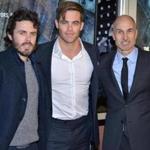 From left: Casey Affleck, Chris Pine, and Craig Gillespie at the Boston screening of ?The Finest Hours.?