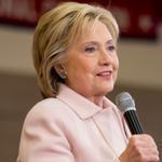 Hillary Clinton campaigned at a community recreation center in Vinton, Iowa earlier this month.